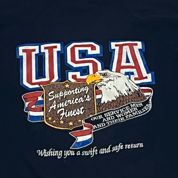Vintage USA Bald Eagle Military 1980s Crewneck PUllover Sweatshirt - Picture 2 of 7